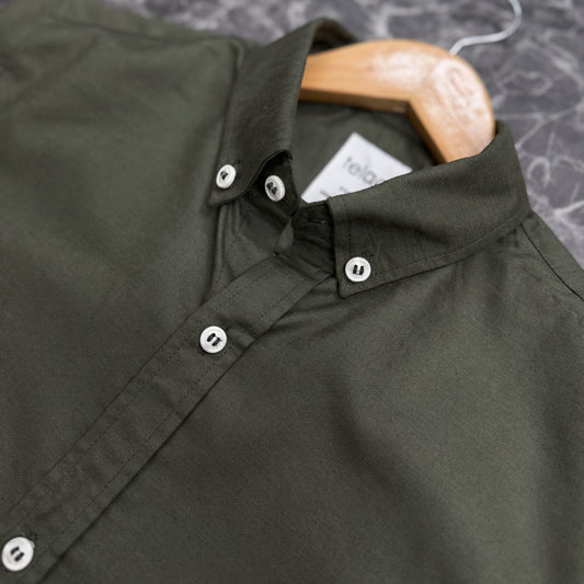 Full Sleeve Oxford Shirt | Olive
