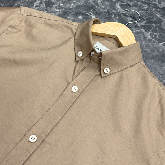 Full Sleeve Oxford Shirt | Brown