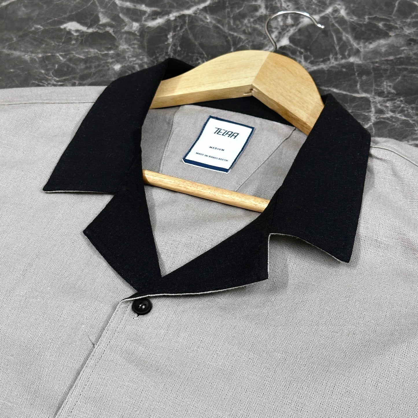 Half Sleeve Cuban Shirt | Graphite - Telaa