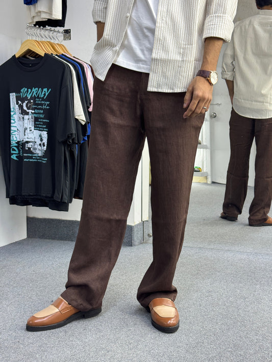 Soft Straight Baggy Pants | Coffee
