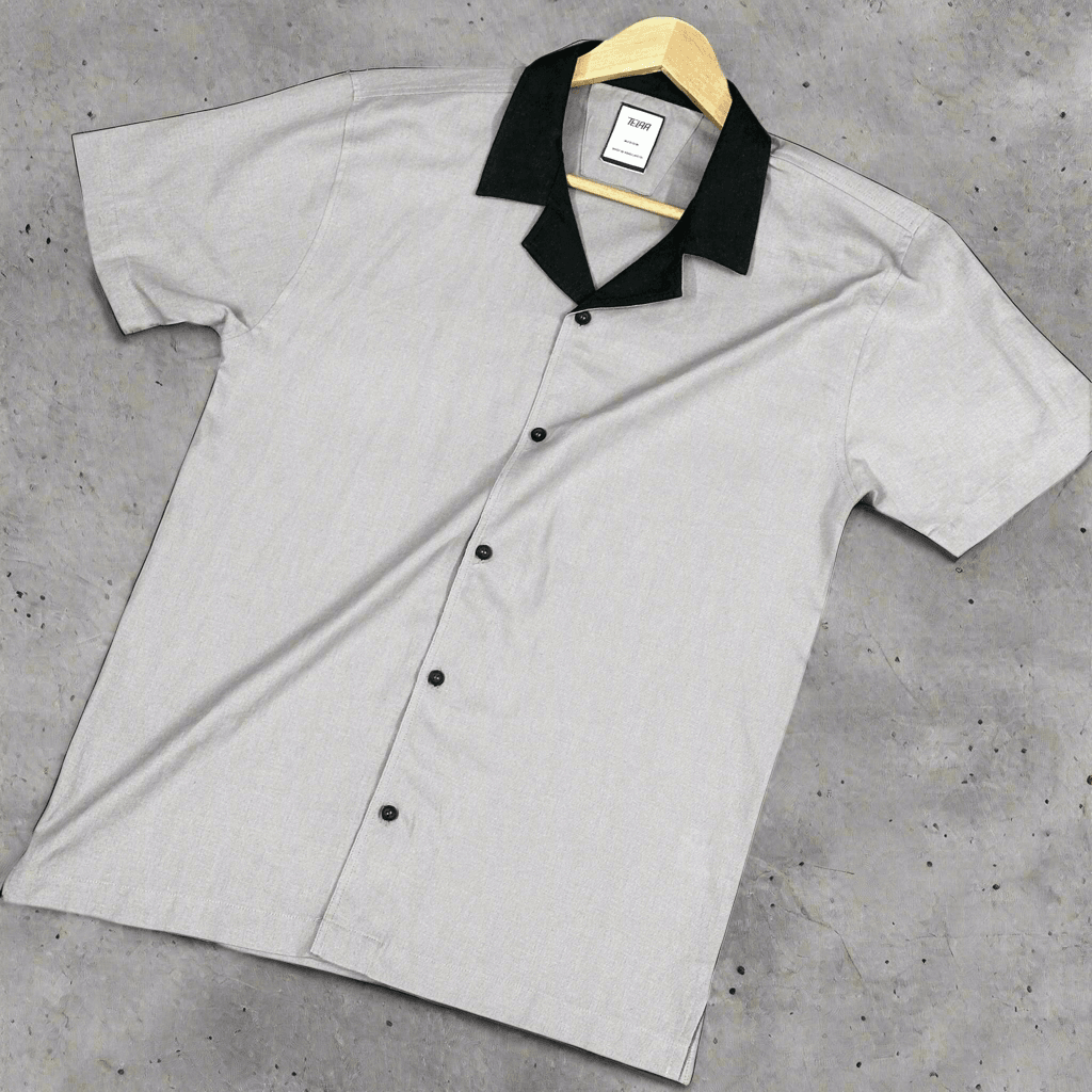 Half Sleeve Cuban Shirt | Graphite - Telaa