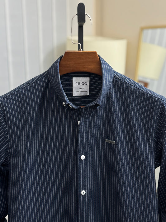 Full Sleeve Shirt | Navy stripes