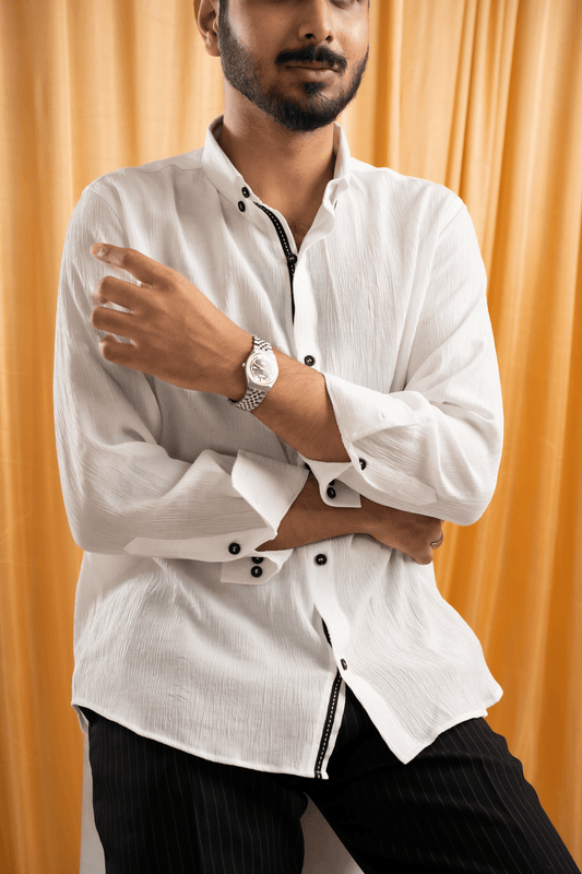 Full Sleeve Shirt | Solid White - Telaa