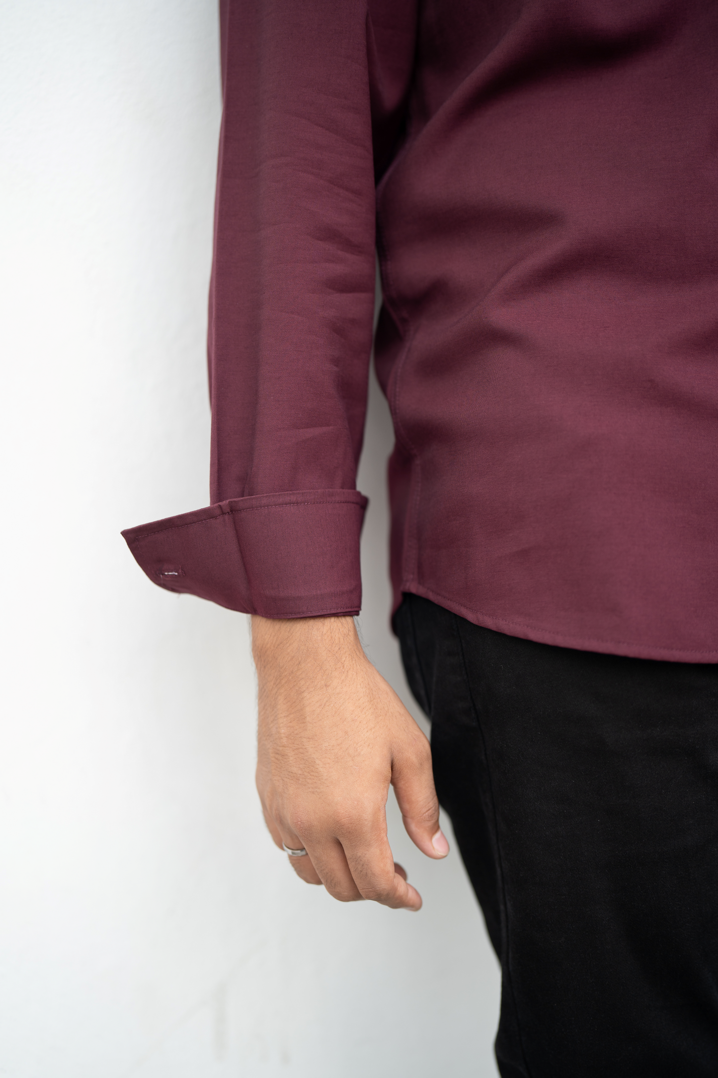 Full Sleeve Shirt | Solid Maroon
