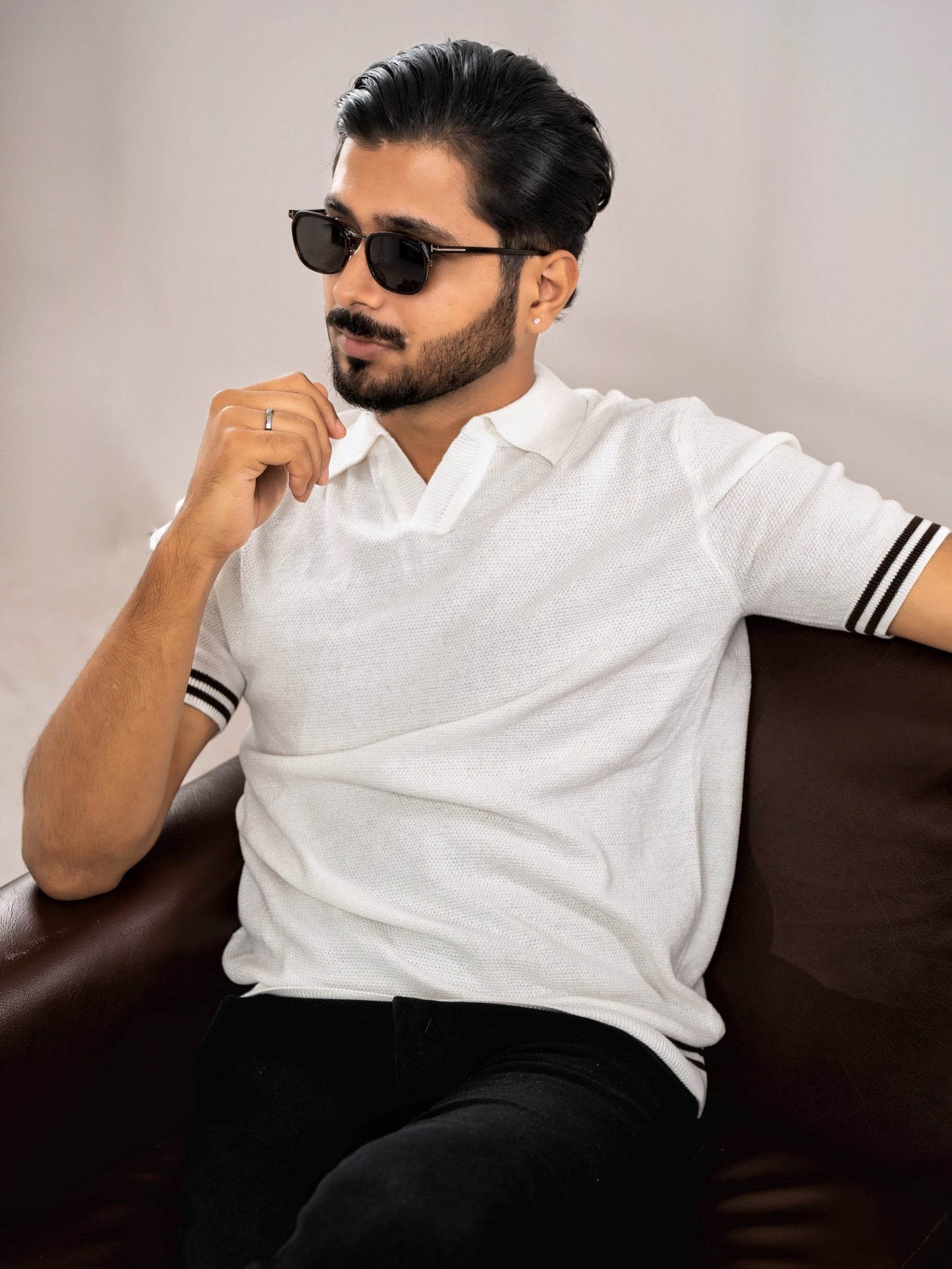 Knit Polo Ivory - Telaa