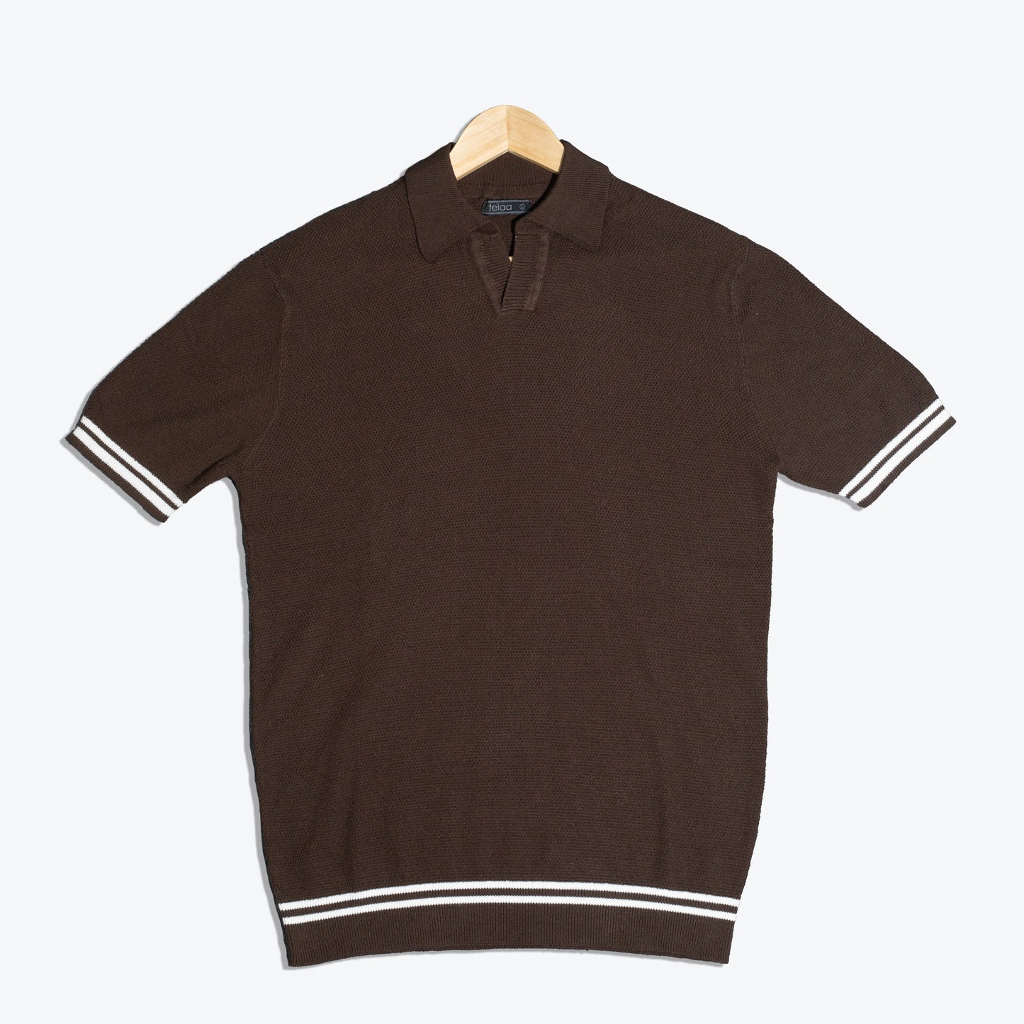 Knit polo coffee