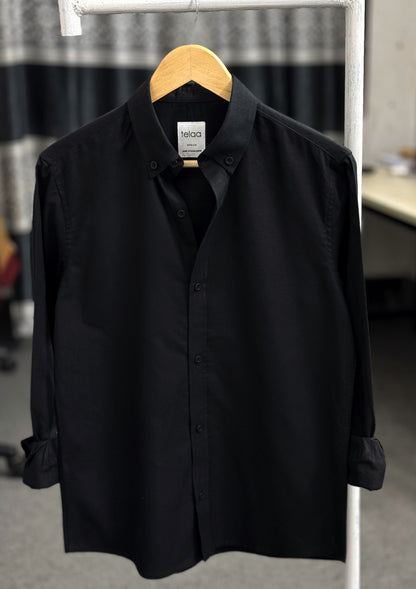 Full Sleeve Oxford Shirt | Black