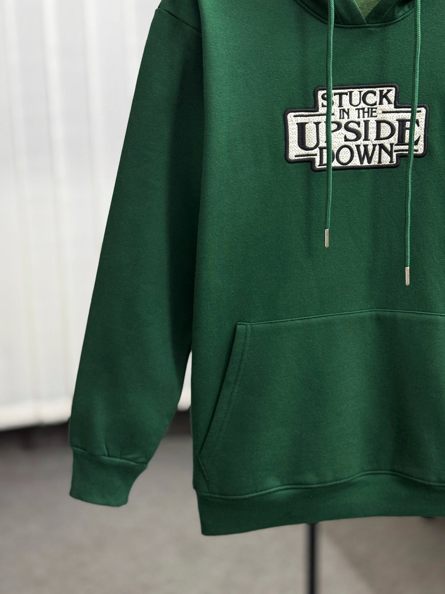 Green Embroidered Hoodie | Stuck in the Upside Down