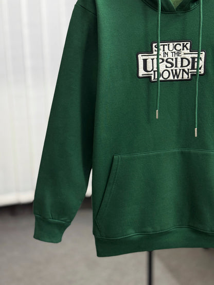 Green Embroidered Hoodie | Stuck in the Upside Down