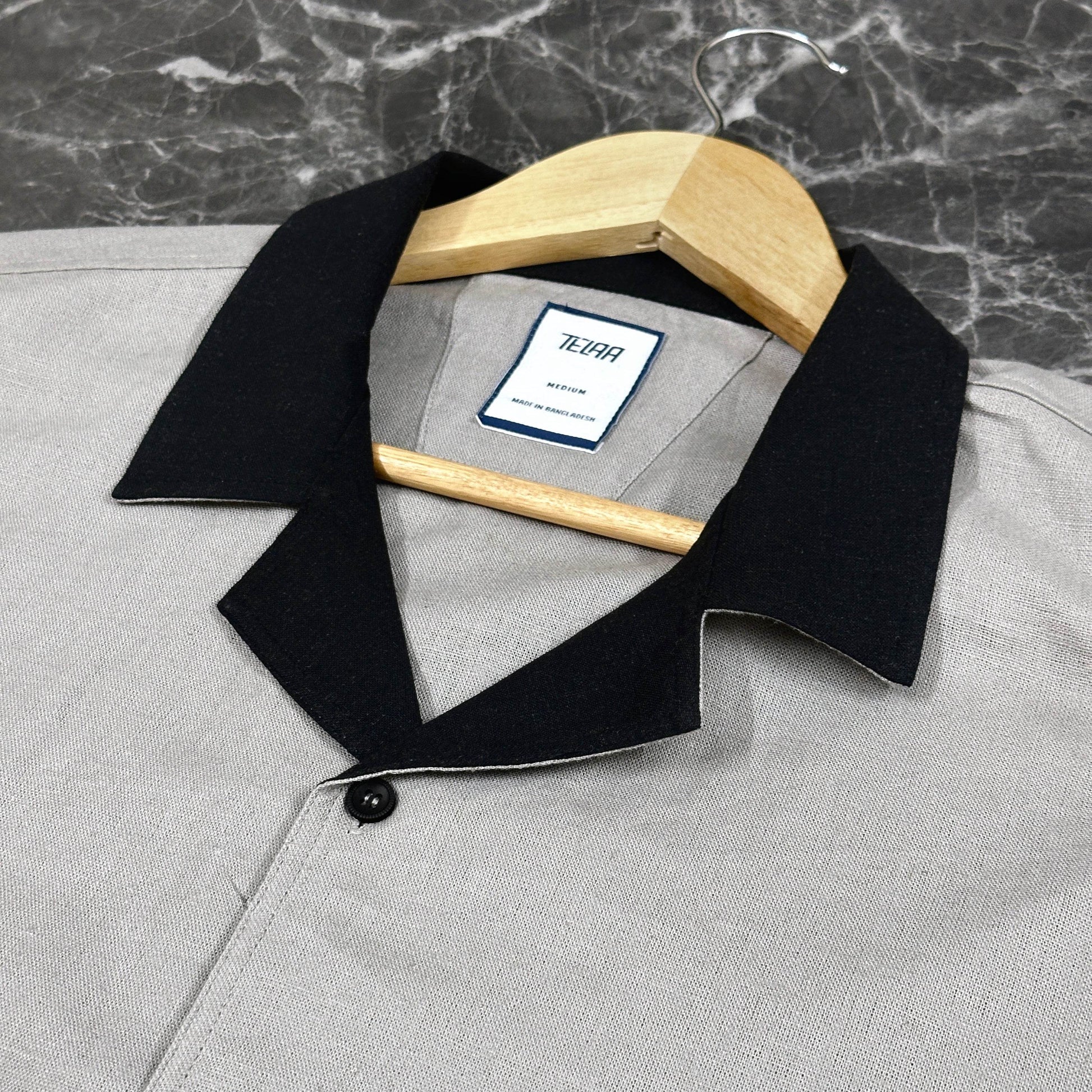 Half Sleeve Cuban Shirt | Graphite - Telaa