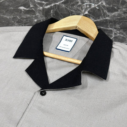 Half Sleeve Cuban Shirt | Graphite - Telaa