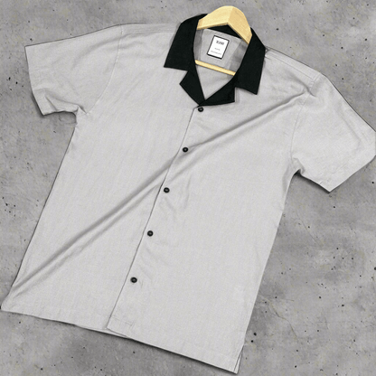Half Sleeve Cuban Shirt | Graphite - Telaa