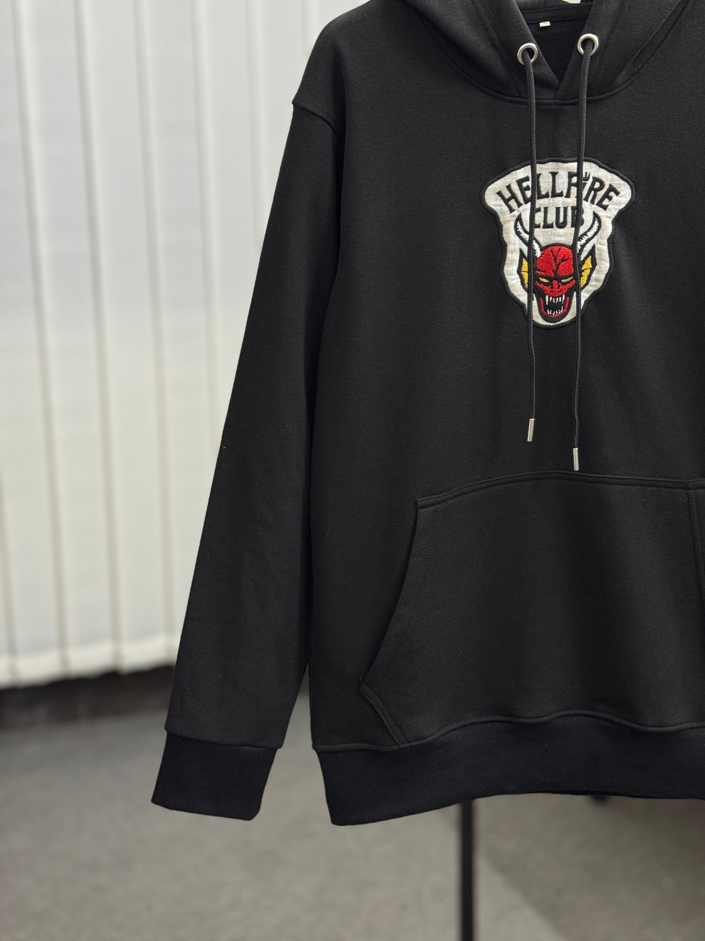 Black Embroidered Hoodie | Hellfire Club