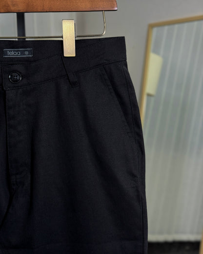 Straight Cut Chinos| Black