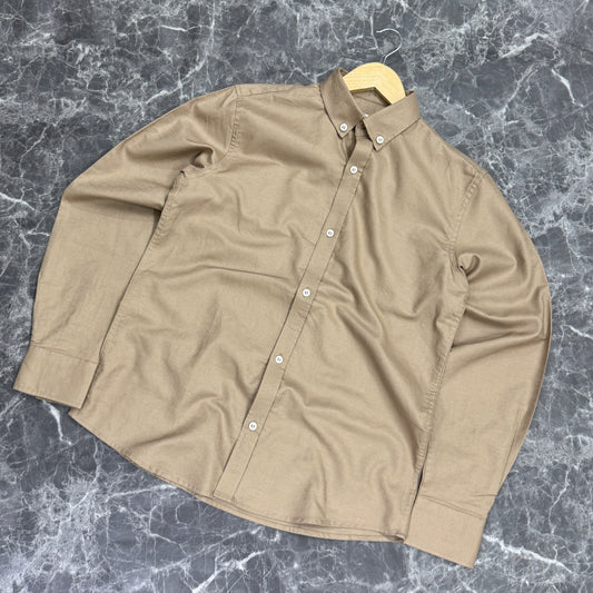 Full Sleeve Oxford Shirt | Brown