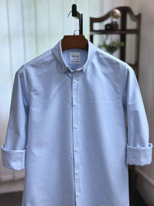 Full Sleeve Oxford Shirt | Skyblue