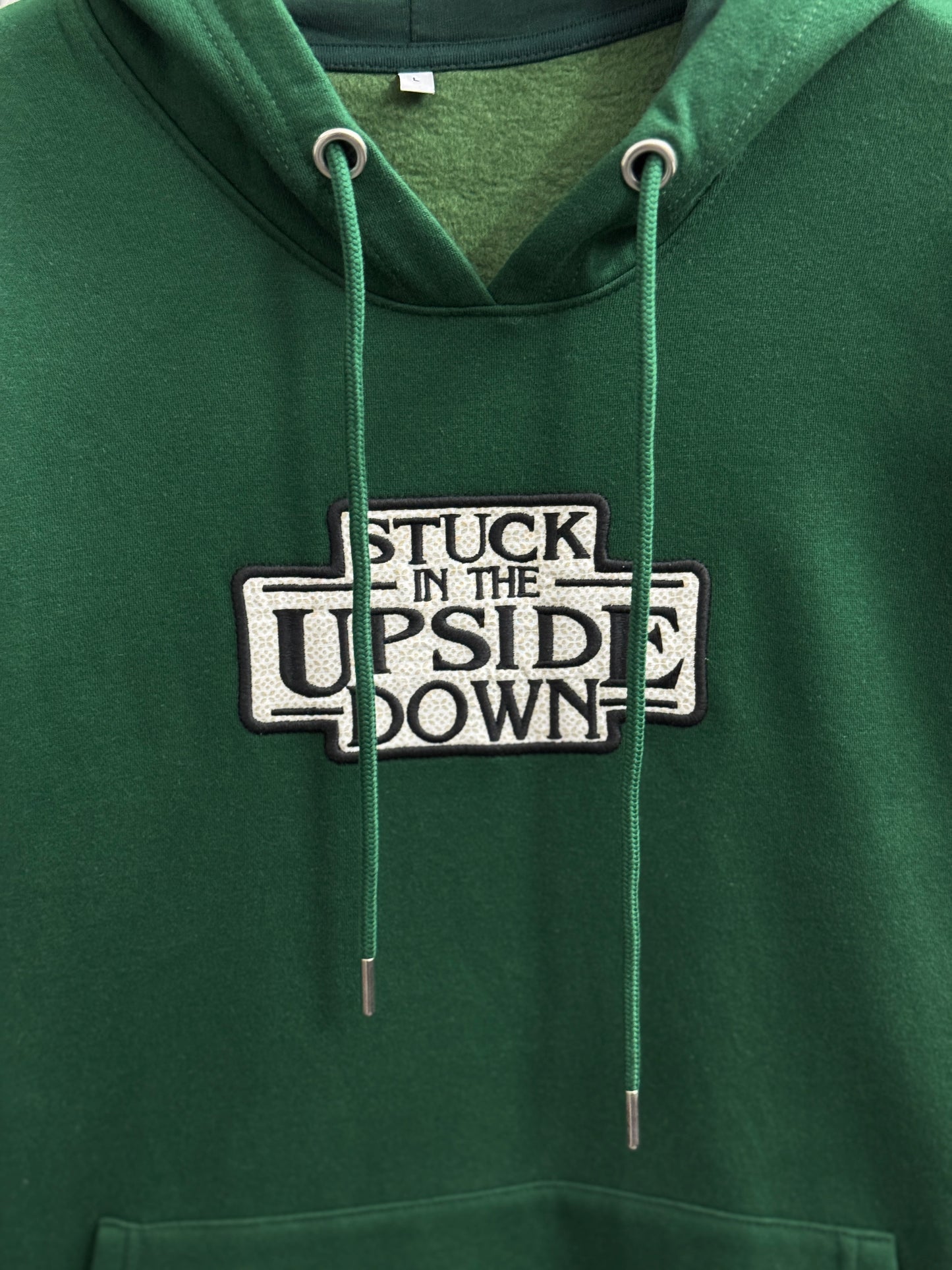 Green Embroidered Hoodie | Stuck in the Upside Down