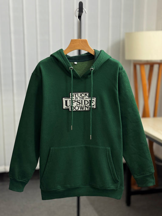 Green Embroidered Hoodie | Stuck in the Upside Down