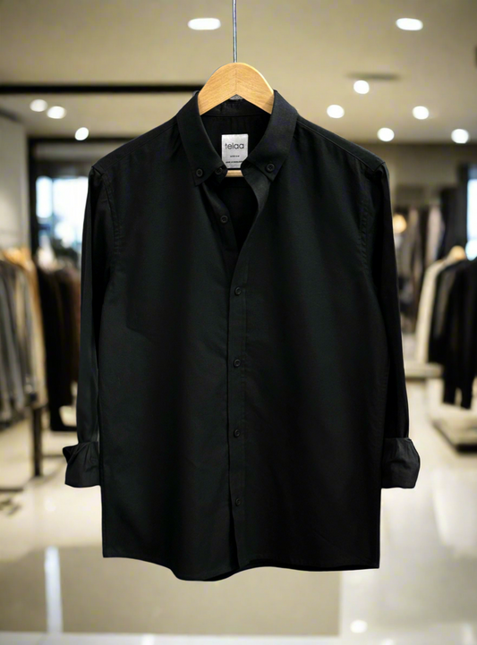 Full Sleeve Oxford Shirt | Black