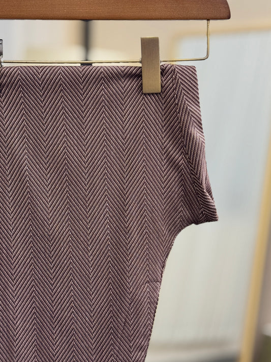 Straight Cut Formal Pants | Brown Herringbone