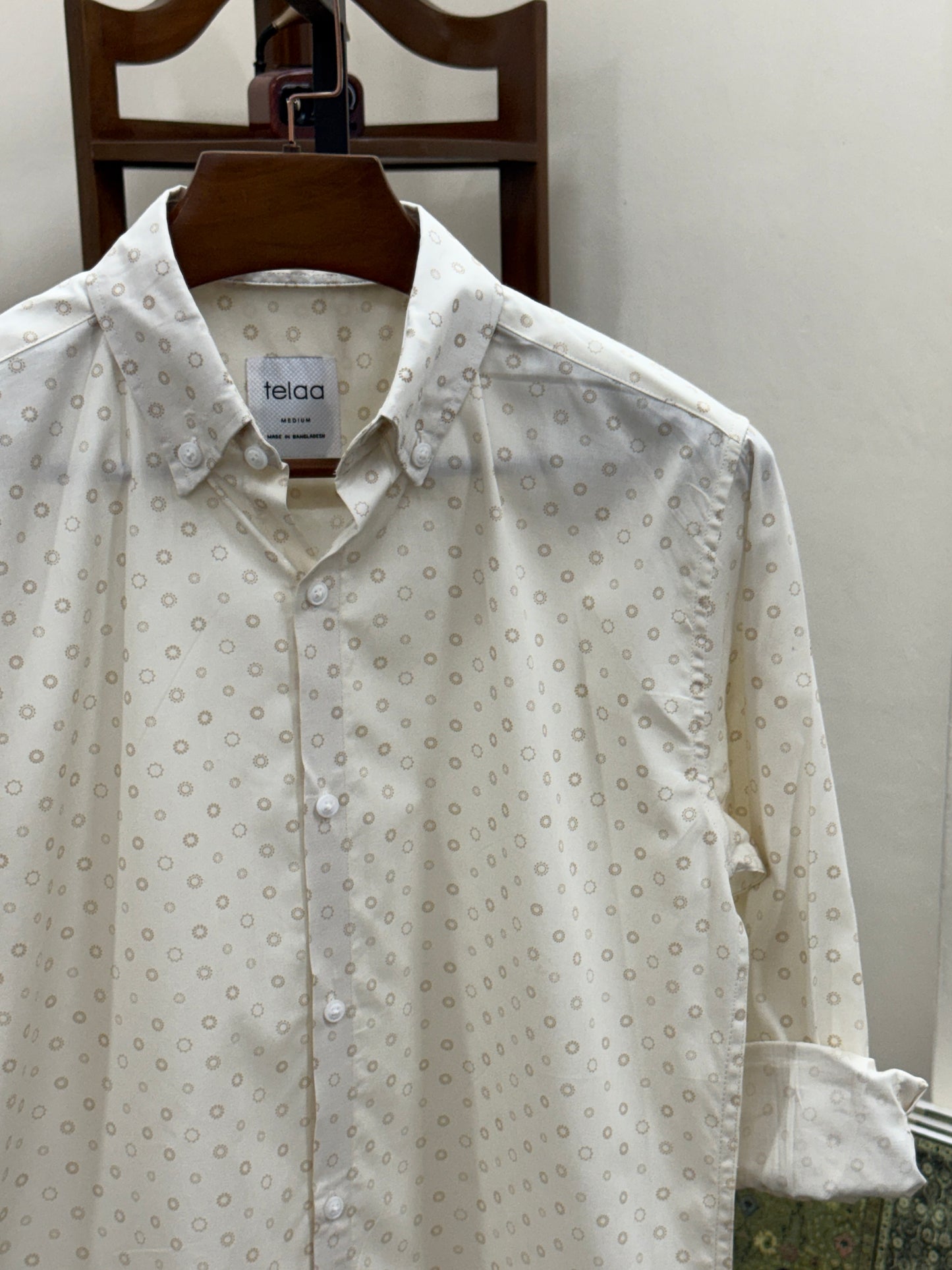 Full Sleeve Shirt | Ivory Dot