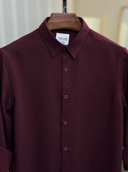 Full Sleeve Shirt | Deep Burgandy