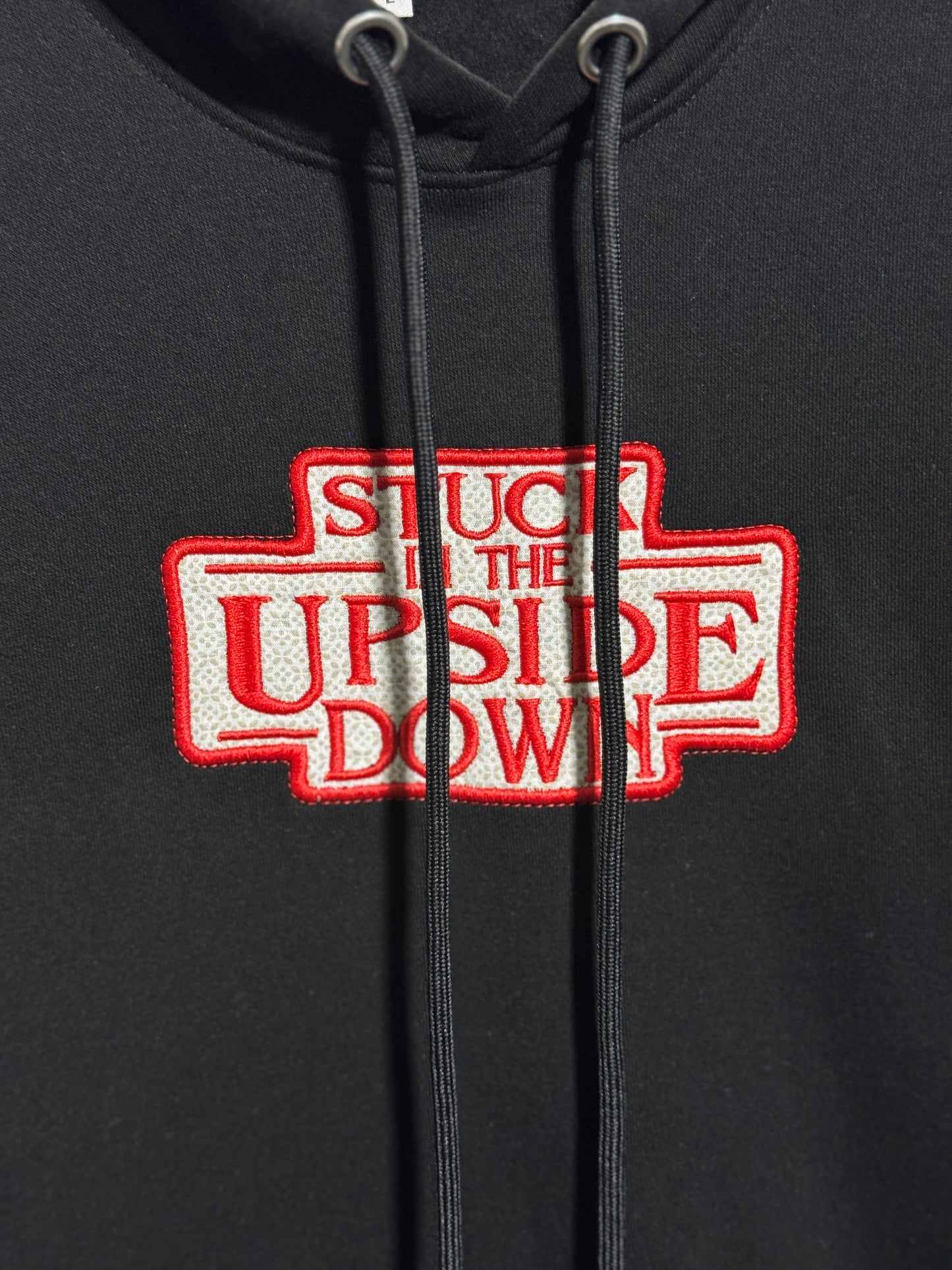 Black Embroidered Hoodie | Stuck in the Upside Down