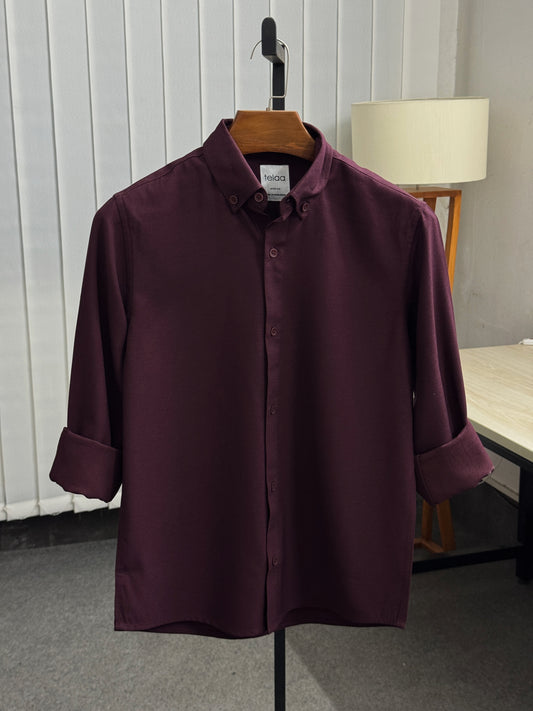 Full Sleeve Shirt | Solid Maroon